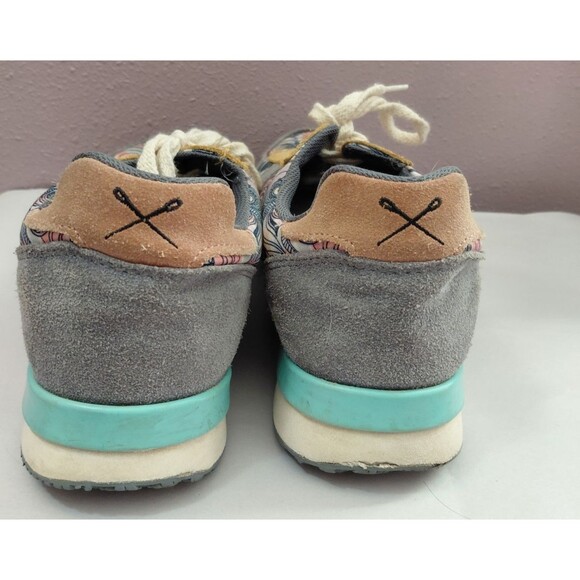 Inkkas Manu Gray Boho Owl Bird Print Suede Casual Shoes Size 10W/8M - Picture 4 of 9